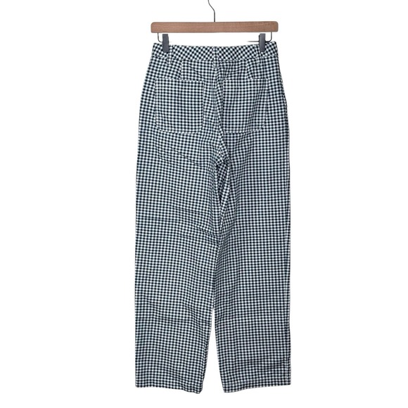 Aritzia Sunday Best Jaden Chino Pants Blue Gingham Check Sz 6 Preppy Spring - Picture 4 of 11